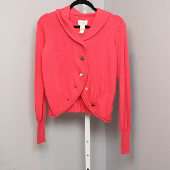Vintage Neiman Marcus Angora/Cotton Crop cardigan fun buttons size M - Picture 1 of 7